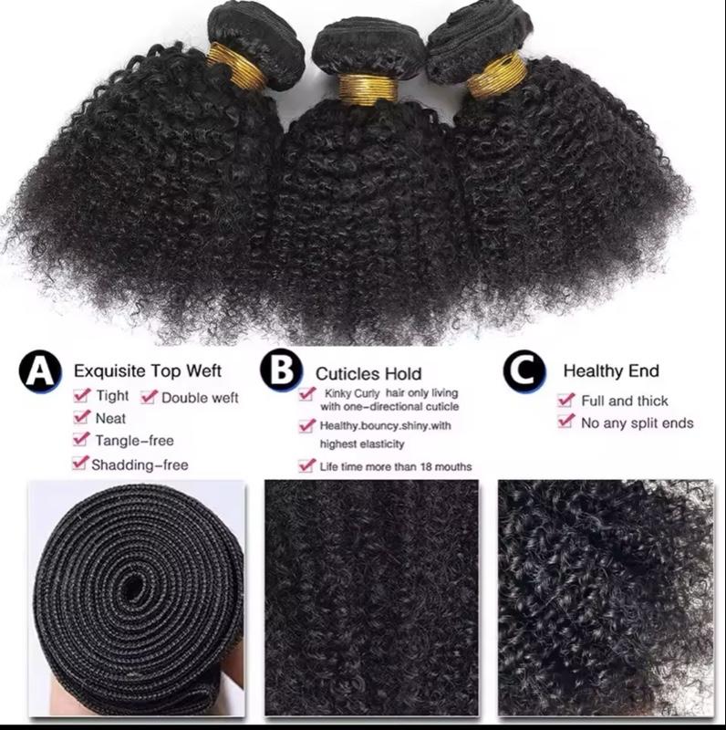 22” Afro Kinky Curly Human Hair Bundle 2-Pack Natural Soft bounce in Sew-In,Extensions 22”inches 100% Unprocessed Natural Human Hair for Styling