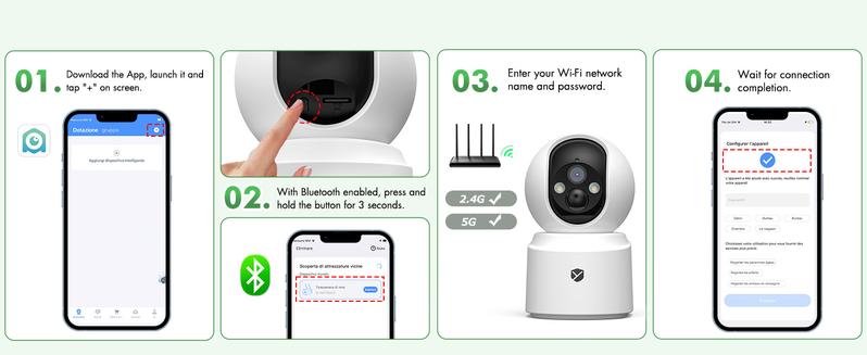 2.5K 4MP Indoor WiFi Security Camera with 6000mAh Battery, Dual-Band (2.4G/5G WiFi) Battery-Powered Security Camera, 360° Surveillance Camera for Baby & Pet Monitoring, Color Night Vision, AI Motion Detection camara de seguridad de casa
