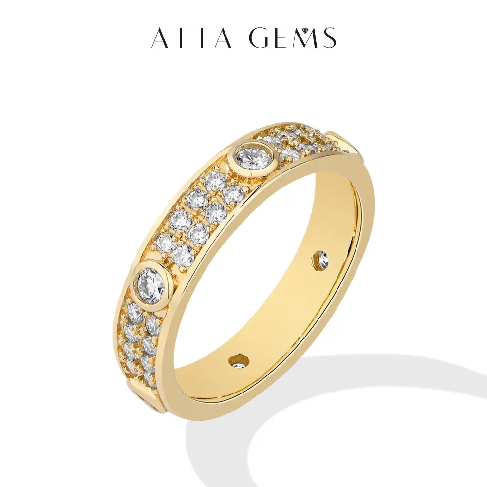 ATTAGEMS Classic Lab-Created Moissanite Ring - Unisex Fine Jewelry, Engagement Ring, Men's Wedding Band & Accessories, Sparkling 1-2 Scenario Gift (R309), Rings summerwins tiktokshopbacktoschool