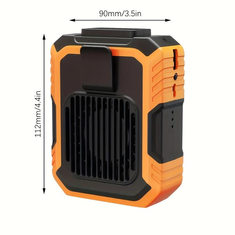 2026 Portable Waist Clip Fan 4000mAh Rechargeable Personal Fan with LED Light, 3-Speed 13000RPM Strong Airflow, Hands-Free Belt Fan for Camping, Outdoor Work, Hiking, Fishing – Gift for Dad