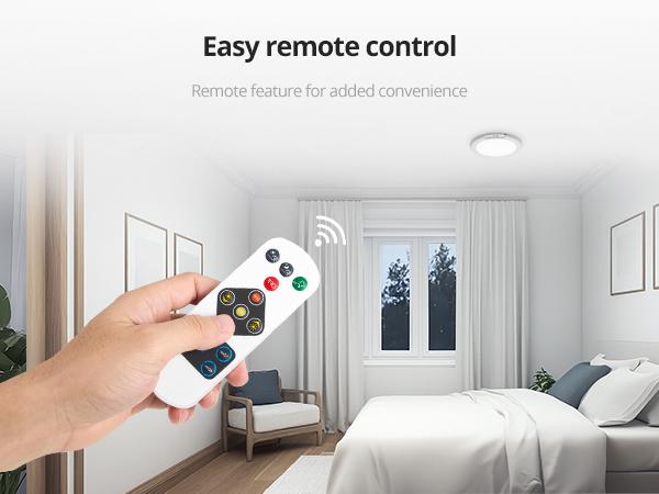 Wowatt Wireless Rechargeable LED Ceiling Light – 3 Color Modes, Dimmable, Motion Sensor, Timer, Remote, 7.48" – Perfect for Closet, Hallway, Shower, Kitchen