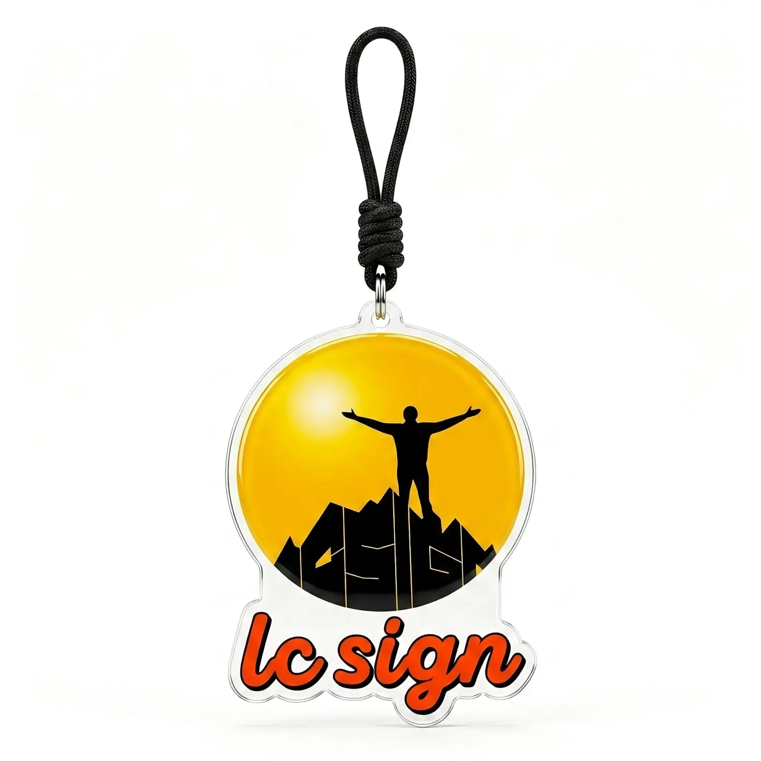 LCSIGN Custom Slogan Acrylic Keychain - Casual Unisex Backpack Charm for Brands & Creators, Includes Lanyard, Suitable for Every Occasion (Backpacks, Bags, Keys, KOL Merchandise)