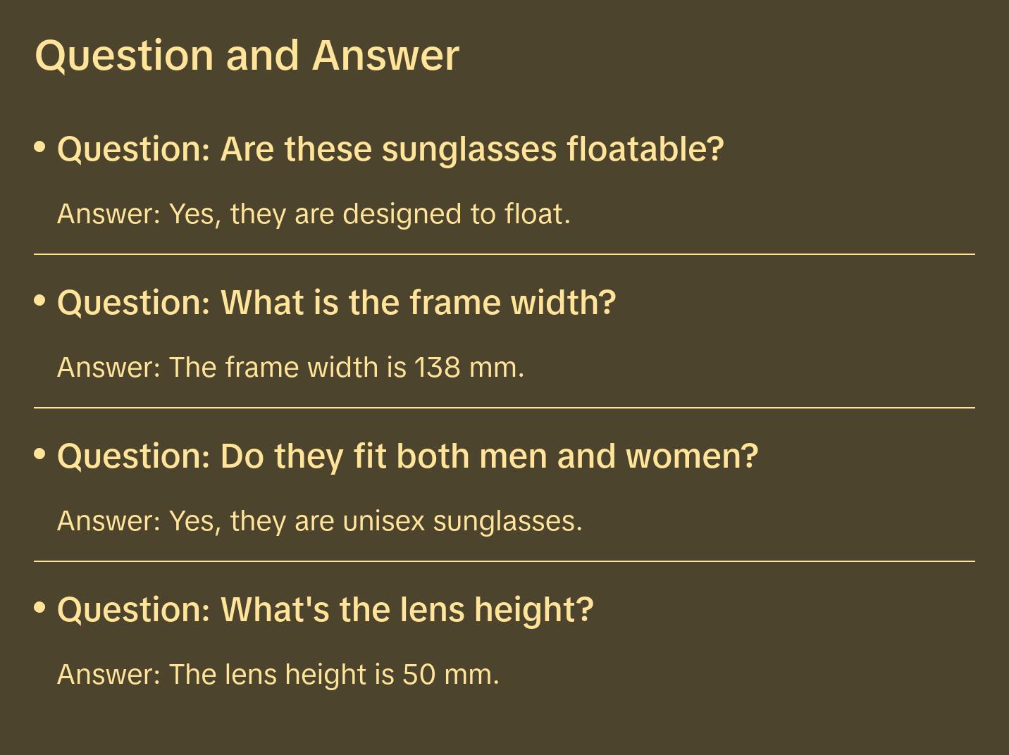 Oasis - Floating Sunglasses