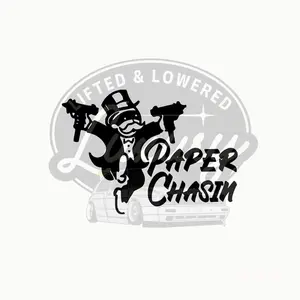 Paper Chasin decal permanent car sticker