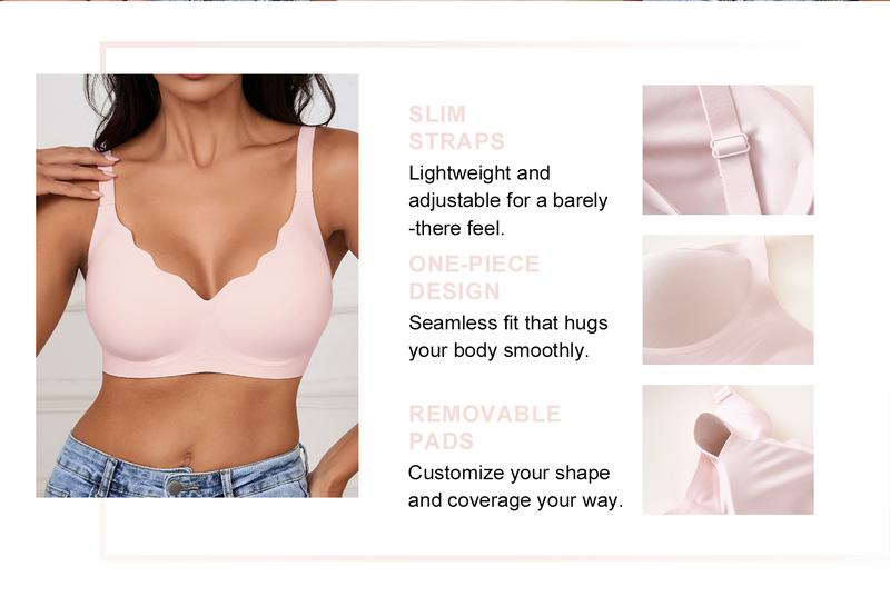 Women's Jelly Bra No Underwire T-Shirt Bra Seamless Comfortable Soft Wireless Basic Minimalist Womenswear Breathable Slight-Push Up