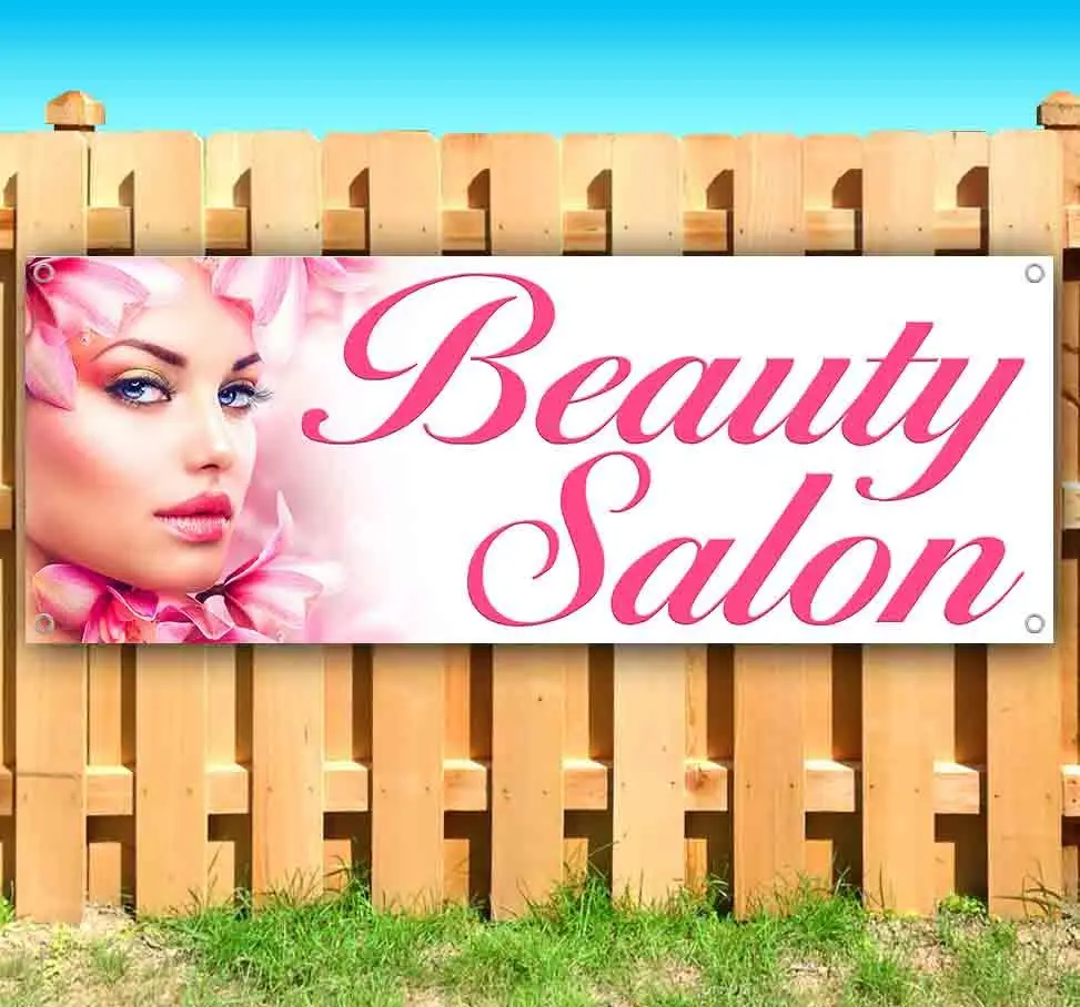 Beauty Salon Vinyl Banner – Heavy-Duty 13 oz Indoor/Outdoor Business Sign – Multiple Sizes
