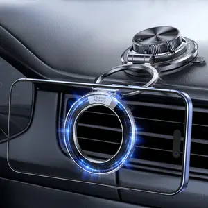 Magnetic Car Mount [95LBS Max Suction], Ultra-Thin Vacuum Magnetic Cell Phone Holder for Car [All-Metal] 360° Adjustable, Car Accessories, Fit for iPhone 17 Pro Max 16 15 14 13 12 & Android
