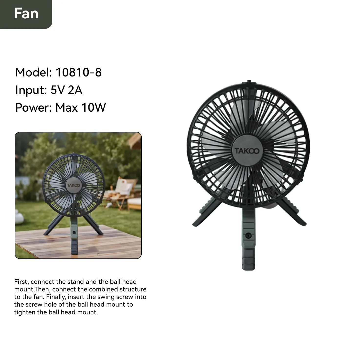 Fan with Portable Stand Module