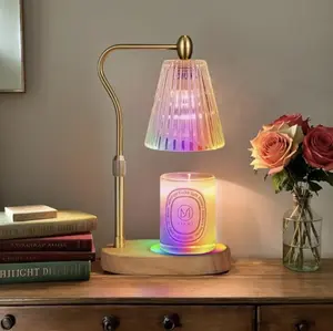 Candle Warmer Lamp with 8 LED Colors Changing and Timer Dimmer for Home Decor - Adjustable Height Electric Candle Lamp for Secented Jar Candles. Perfect holiday gifts.