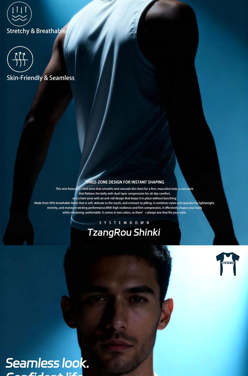 Men's Tummy Control Shapewear for Plus Size - Slimming & Comfortable（3rd Gen）