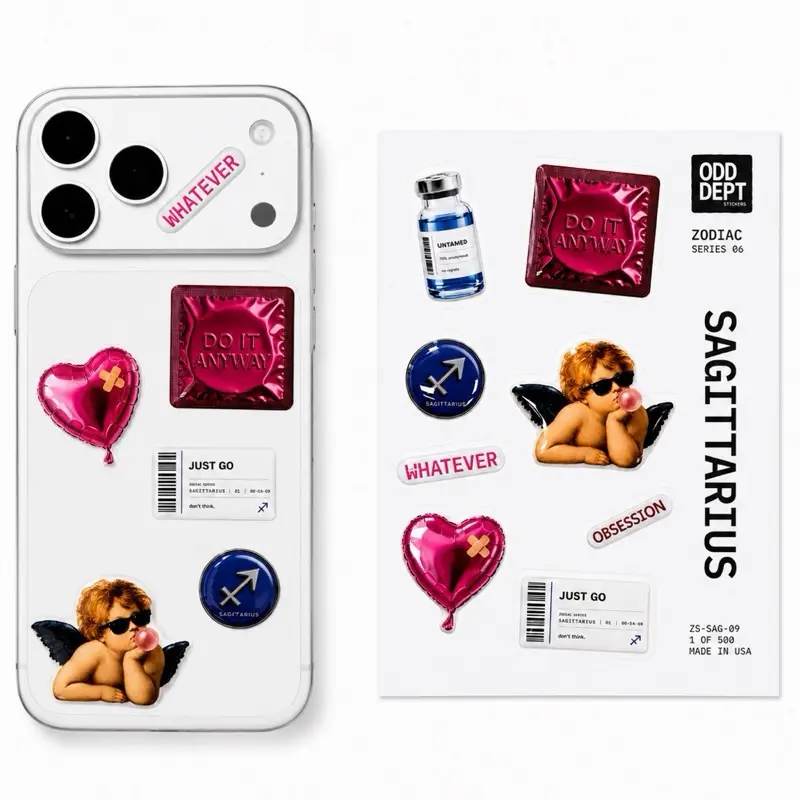 Odd Dept: Sagittarius 3D Zodiac Sticker Pack - Aesthetic Stickers for Phones, Laptops, Water Bottles