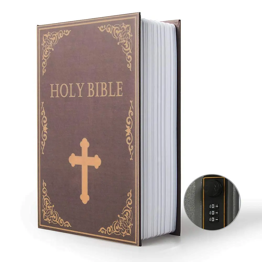 HOLY BIBLE Diversion Book Safe, Combination Lock Box, Secret Hidden Money Safe (9.5"×6"×2.2")