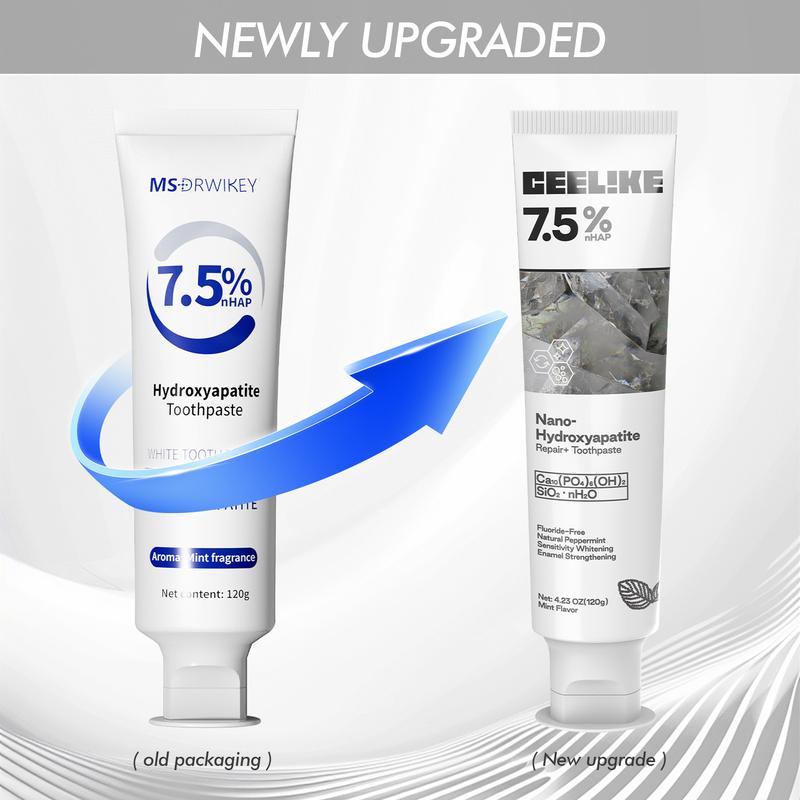 CEELIKE Fluoride-Free Nano Hydroxyapatite Toothpaste (3-Pack) | Enamel Repair & Fresh Breath | Gentle Mint | Total 12.69 oz