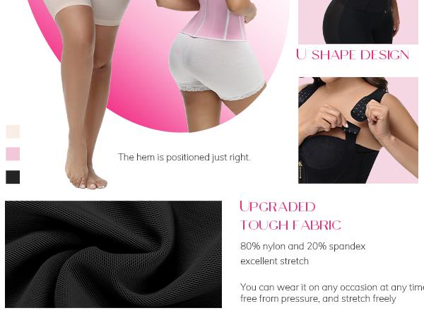 SHAPSHE Women's Corset Waist Shapewear Adjustable Hooks & Straps Hourglass Girdle Workout Bodysuit for Comfort & Style