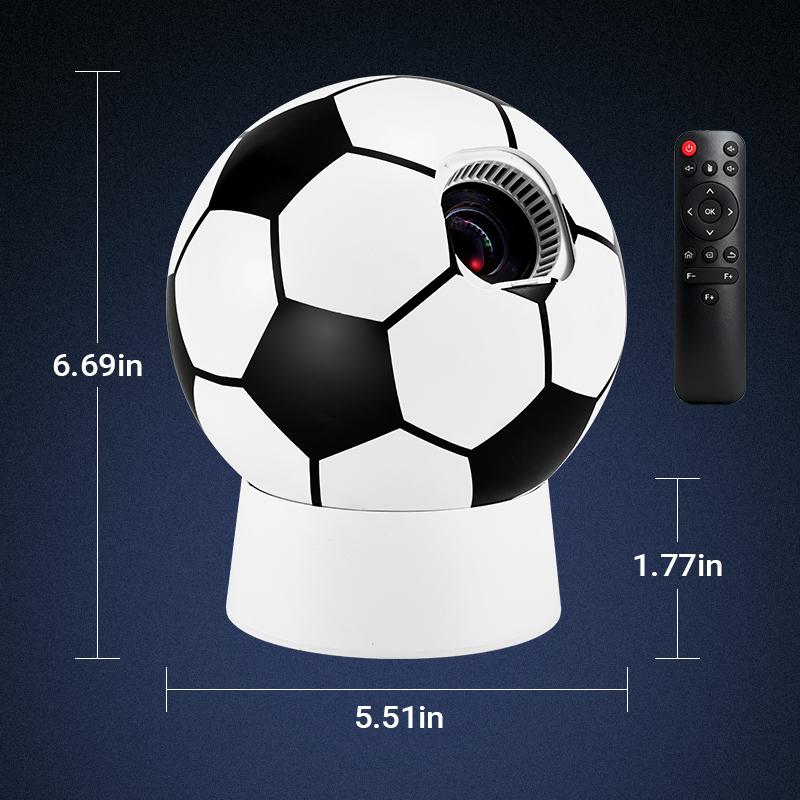 World Cup Soccer-Shaped Projector, Native 1080P Android 13 Smart Projector, 4K Support, 360° Rotation, Auto Keystone & Focus, WiFi 6, BT5.4, Portable Mini Projector for Home Theater, Outdoor Movies & Gaming