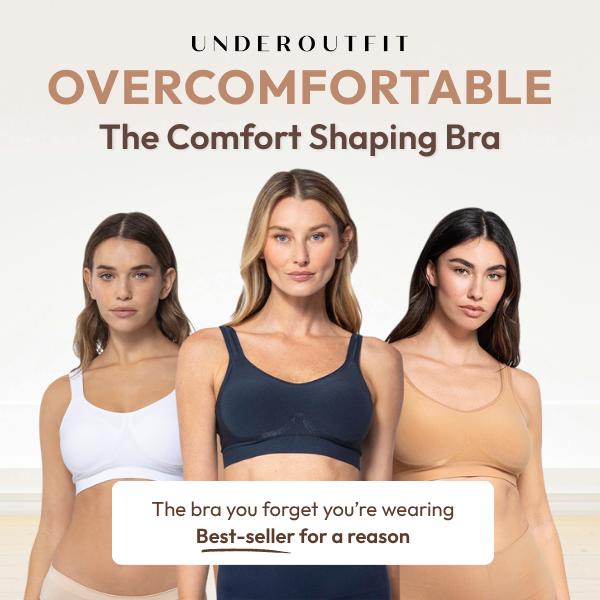 Underoutfit - Comfort Shaping Bra - Wireless Supportive Bra Soft No Underwire No Uniboob Seamless Comfortable T-Shirt Bra Non-Adjustable Straps Everyday Bras