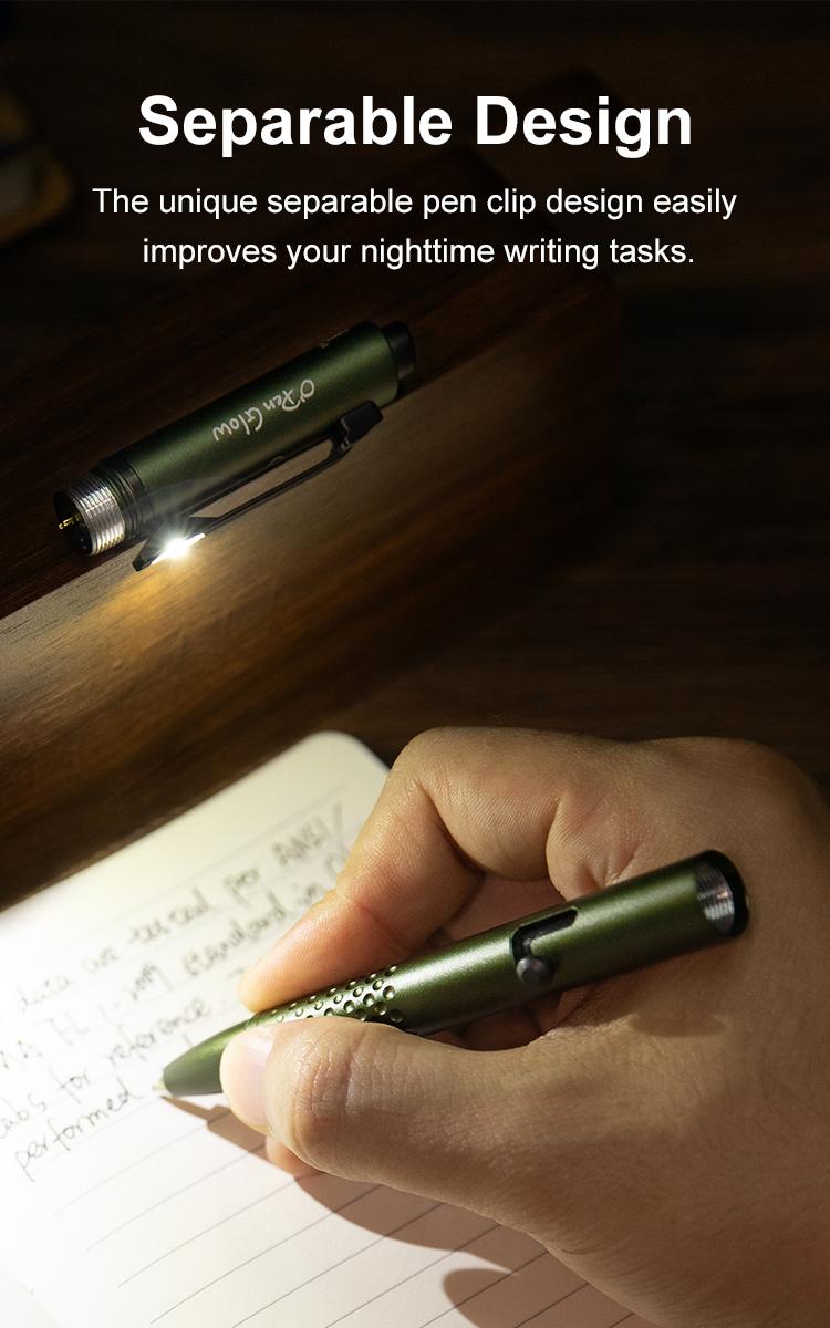 OLIGHT O'Pen Glow EDC Pen Light, 120 Lumens with Green Beam, Rechargeable Flashlight for Outdoor Uses, Writing