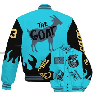 Retro Gamma Blue 11s - The G.O.A.T Streetwear All Over Print Baseball Jacket, Unisex Varsity Jacket, Baseball Football Inspired Coat