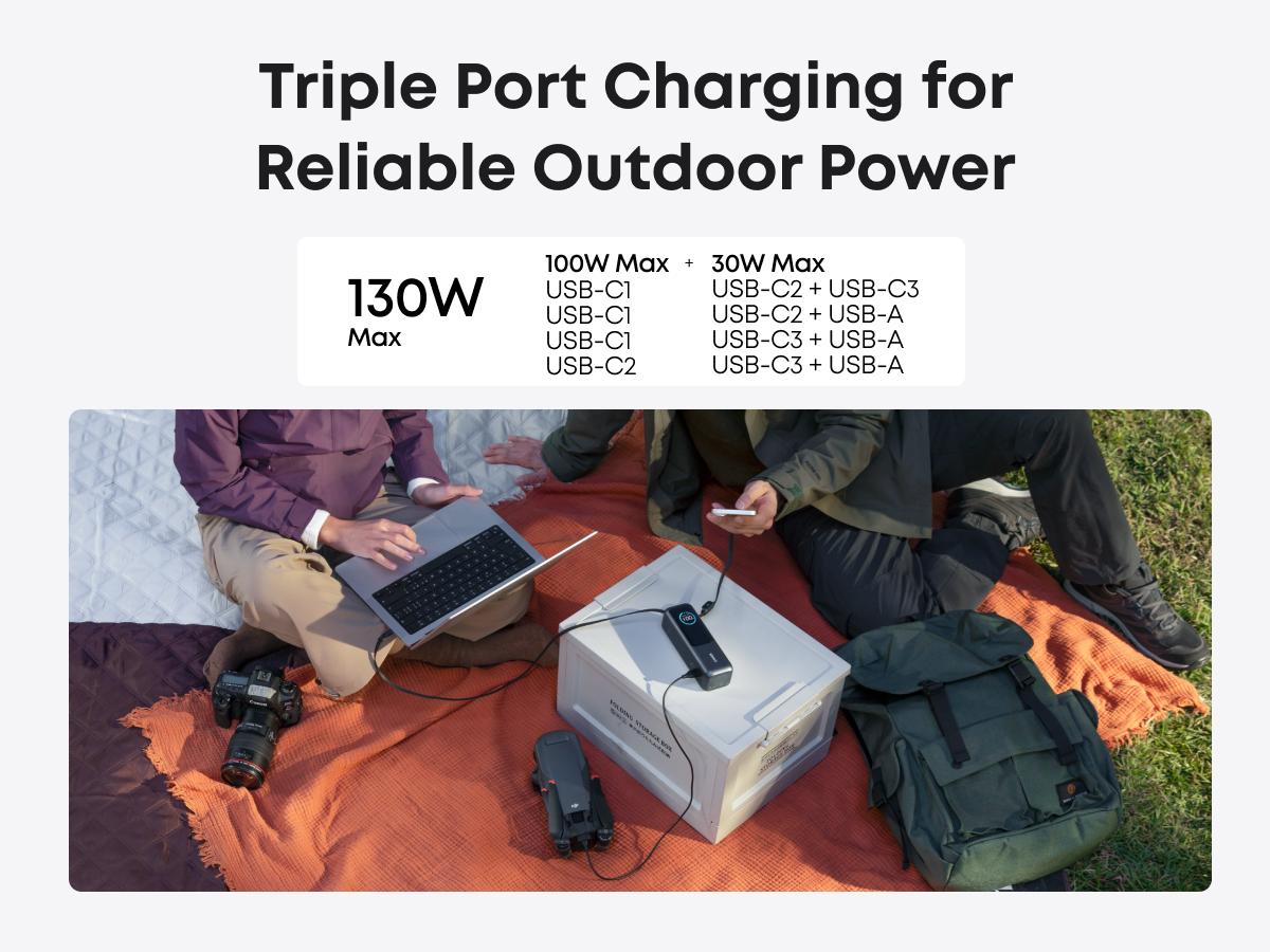 Anker Portable Laptop Power Bank with Built-In Cables, 25,000mAh High-Capacity Battery, Fast Charging for 4 Devices, Ideal for Office and Trips, Compatible with iPhone 17/16, MacBook, Galaxy, and More