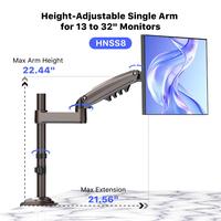 Height-Adjustable Single Monitor Arm