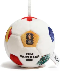 FIFA World Cup 2026 Official Edition Mini Soccer Ball Plush Keychain Pillow, 4.72" Soccer Plush Toy Backpack Charm, Kids Gift, World Cup 2026 Merchandise
