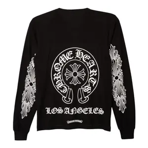 Chrome Hearts Horseshoe Floral Los Angeles Exclusive Long Sleeve Tee Shirt Black