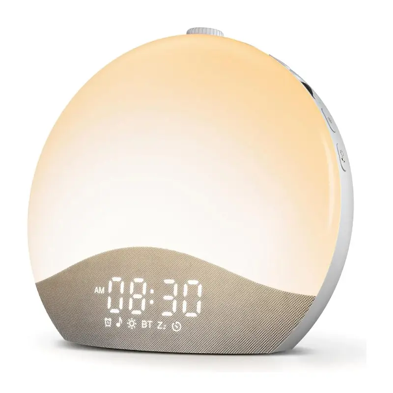 ecozy Sunrise Alarm Clock, White Noise Machine, Sound Machine for Bedroom, Wake Up Light with BT Speaker, 26 Sleep Sounds, 17 Night Lights, Dimmable Digital Clock for Adults, Kids homedecor