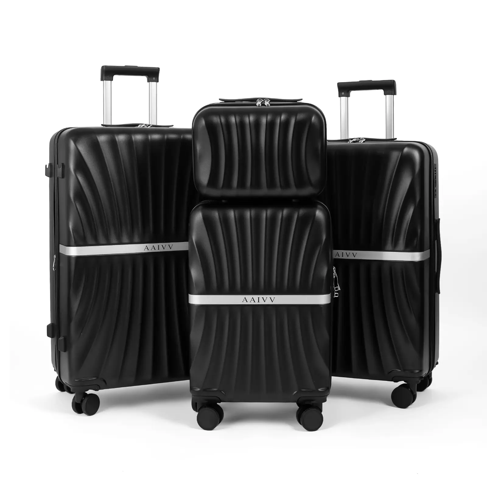 Luggage Sets 4 Piece, Expandable ABS Hardside Suitcase with TSA Lock, USB Charging & Cup Holder, 360° Double Spinner Wheels (13/20/26/28in) Great for Daily Travel and Back to School