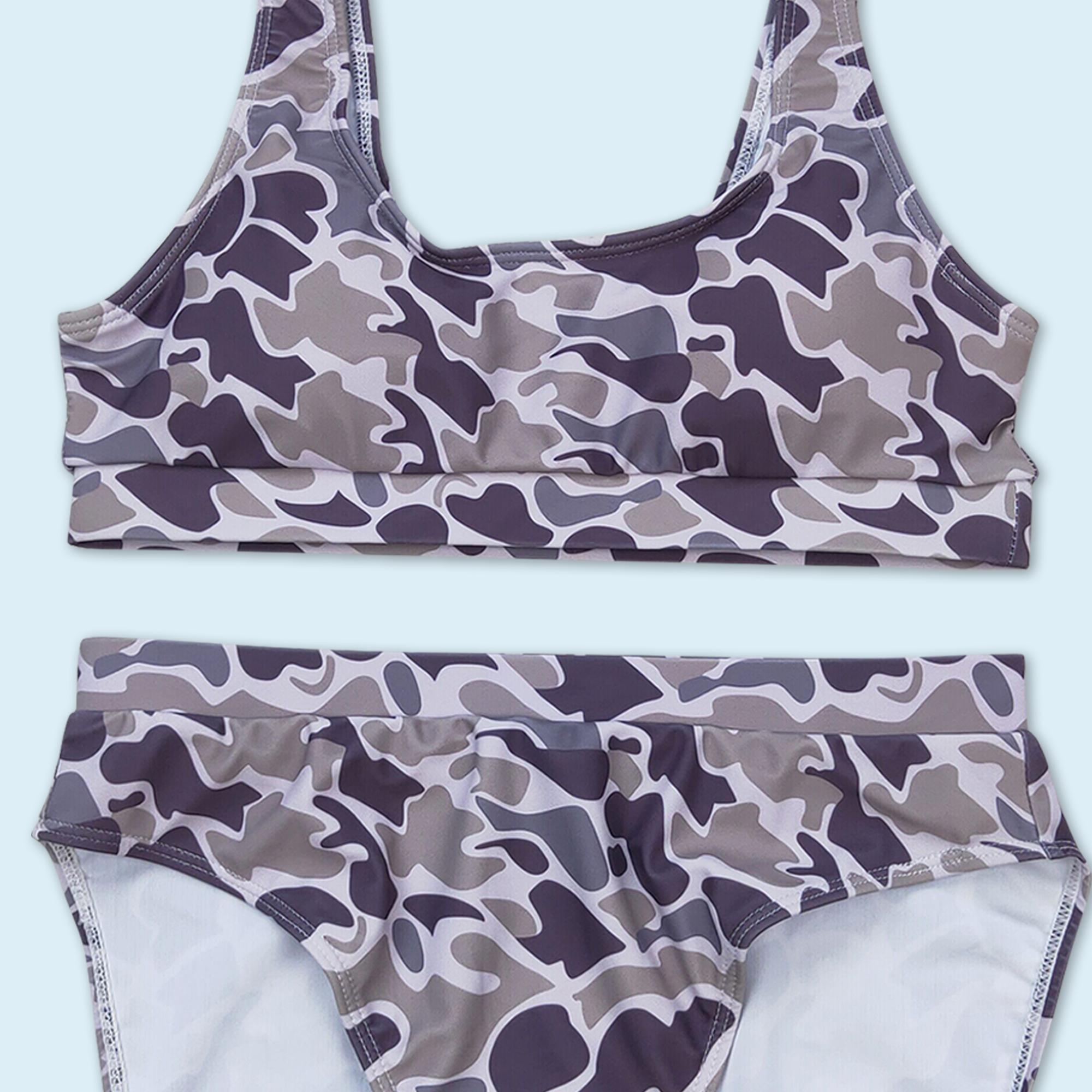 Camo print kids boy family summer swim trunks family swimwear two pieces bikini set soft breathable swimsuit