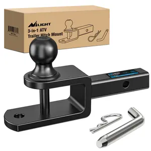 Nilight 3 in 1 ATV UTV Multi Hitch Mount with 1-7/8 inch Ball Hitch Rated 2000 LBS Fits 1-1/4 Inch Receiver Winch Strap Loop Rated 5000 LBS Hauling Towing Trailers Boats