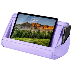 LapGear Tablet Pillow Stand with Built-in Side Pocket & Travel Handle for 11" Tablets and Smartphones - Comfortable & Portable Computer Handle