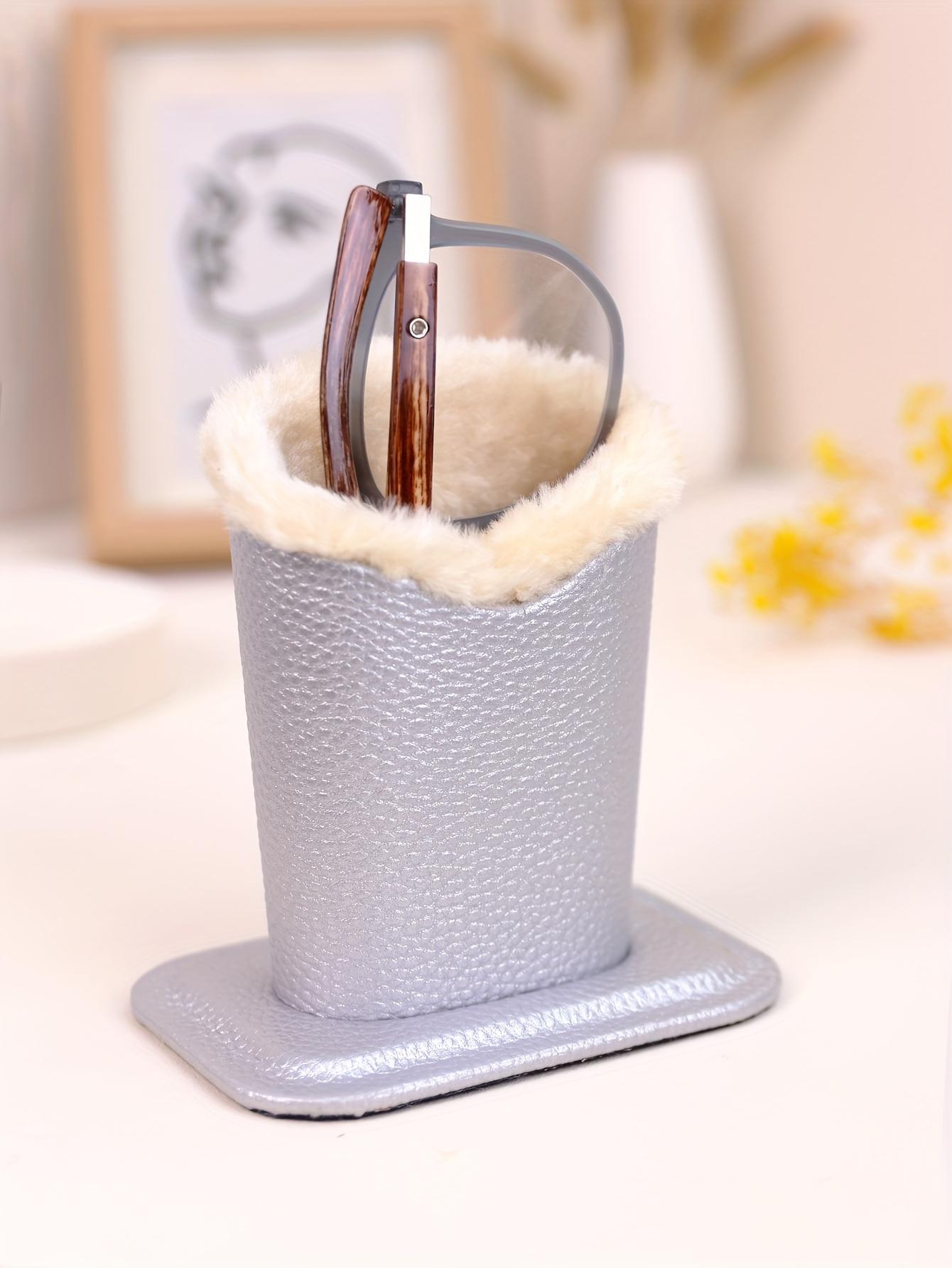 [Plush Lined] Plush Lined Glasses Holder Stand Pack of 1 Protective Desks or Nightstands
