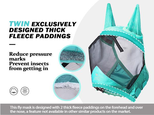 Harrison Howard Pro Luminous Fine Mesh UV-Proof Fleece Padding Colorful Full Size with Large Eye Space Half Face Fleece Mask