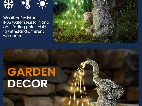 【Spring Glow Up】GIGALUMI Statue Garden Decor Elephant/Turtle/Squirrel/Dragon/Dinosaur/Angel/Bunny Figurine Solar Powered LED Lights, Solar Light Outdoor, garden accessories, backyard lights,  Birthday Gifts, Decor for Garden, Patio, Yard