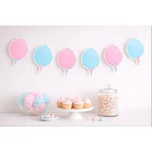 COTTON CANDY Garland, Candy Birthday Decoration, Candy Garland, Candy Bar Banner, Candy Birthday, Candy Decoration, Candy Buffet, Photo Prop
