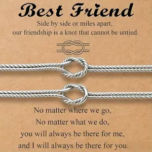 2PCS Friendship Bracelets, Love Knot Infinity   Birthday Gifts for Women Friendship Gifts for Woman Teen Sister Bff Bestie