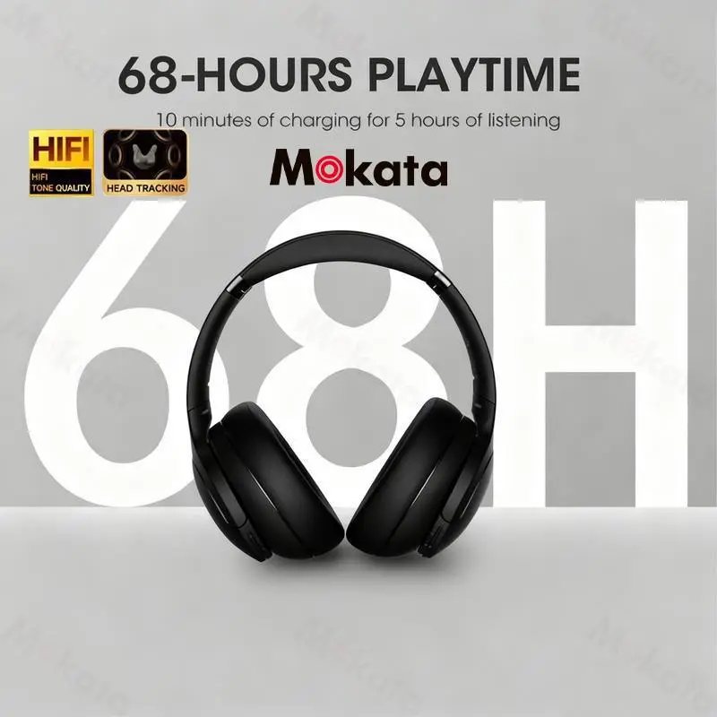 Mokata23 Ultra Low Latency Over-Ear Noise Cancelling Headphones - Bluetooth, Hi-Fi Sound, Wireless/Wired, Folding Design, Dual Mic, Long Playtime, Multi-Platform Compatibility, PC Gaming, Work From Home, Birthday Gifts for Him, Unique Gifts for Man
