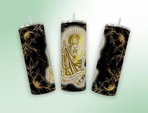 San Judas Gold and Black 20 oz Tumbler