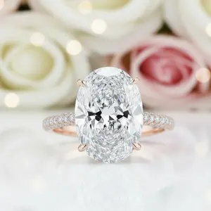8.0 ct Oval Cut Diamond Option Hidden Halo Engagement Ring