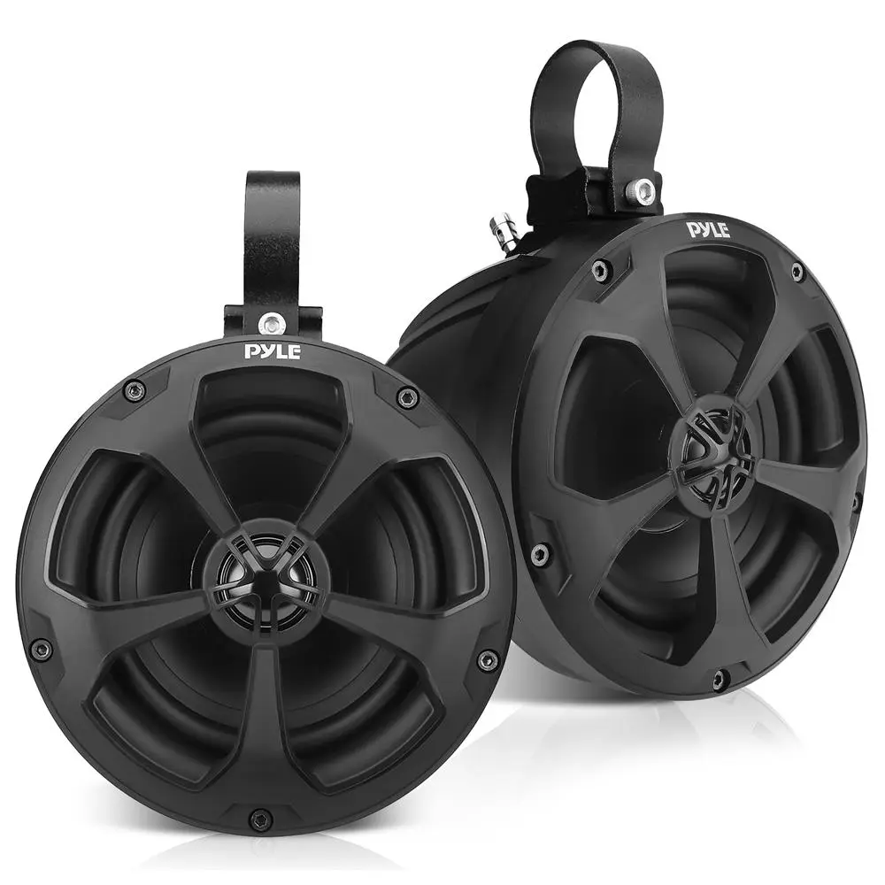 5.25" 2-Way Waterproof Marine Grade Off-Road Full-Range Passive Bass Car Audio Stereo System Speakers for 4x4 Jeeps - 1000 Watts Audio, Polypropylene Compact Woofers, Protective Pads, Pre-Wired, Integrated Wiring Speeds Up Setup