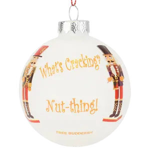 Tree Buddees Nutcracker Ornament What's Cracking Nut-Thing Fun Glass Bulb 3x3 Inch Holiday Decor