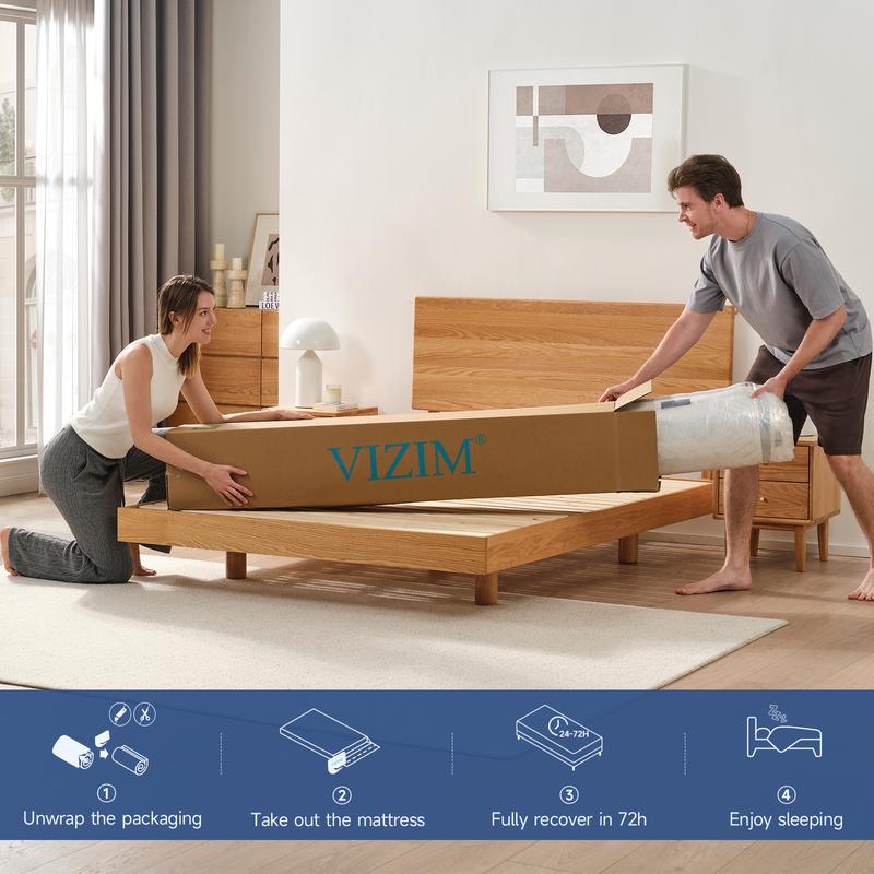 Twin Full Queen Size Mattress Outlet,10 Inch & 12 Inch Hybrid Mattress with Memory Foam & Individual Pocket Springs for Pressure Relief & Motion Isolation Medium Firm,CertiPUR-US Certified,Breathable & Supportive,Comfortable Sleep,Made in USA