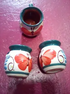 Set of 6 Authentic Mexican Artisanal Ceramic Mugs (Jarros)