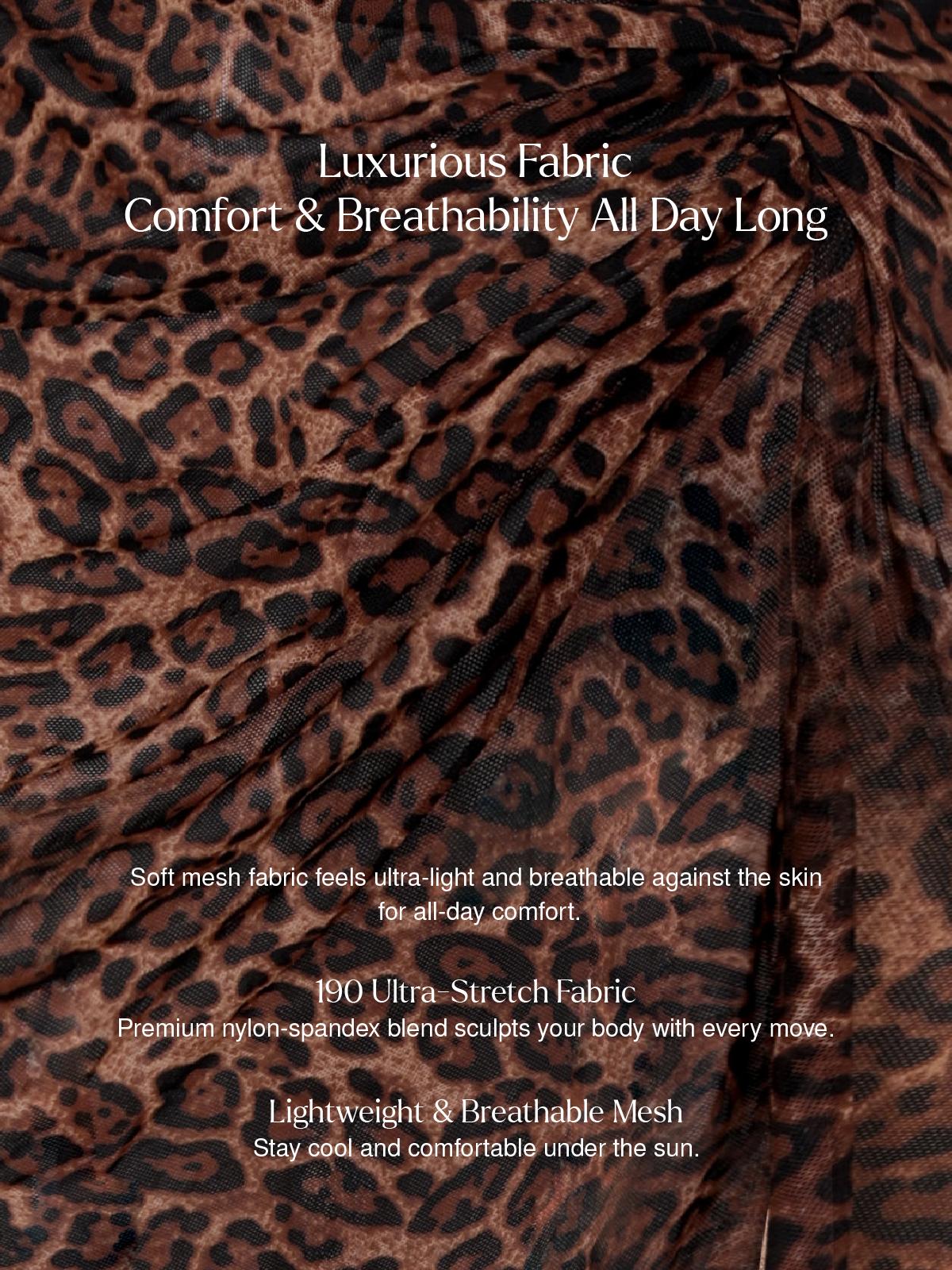 Popilush Shapewear Ruched Tummy Control Bikini Bra & Underwear Swimwear Beachwear Leopard Print Fashion Beach Outfits