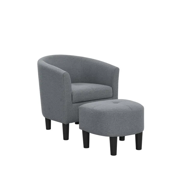 Moss 25.5" Wide Polyester Barrel Chair and Ottoman