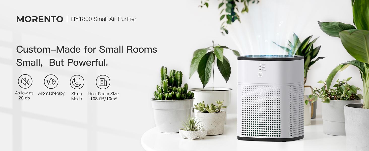 Morento Air Purifier 1800 Portable HEPA & Activated Carbon Cleaner with 3-Stage Filtration, One-Button Control, Aromatherapy Feature, Lightweight Design#TikTokShopBlackFriday