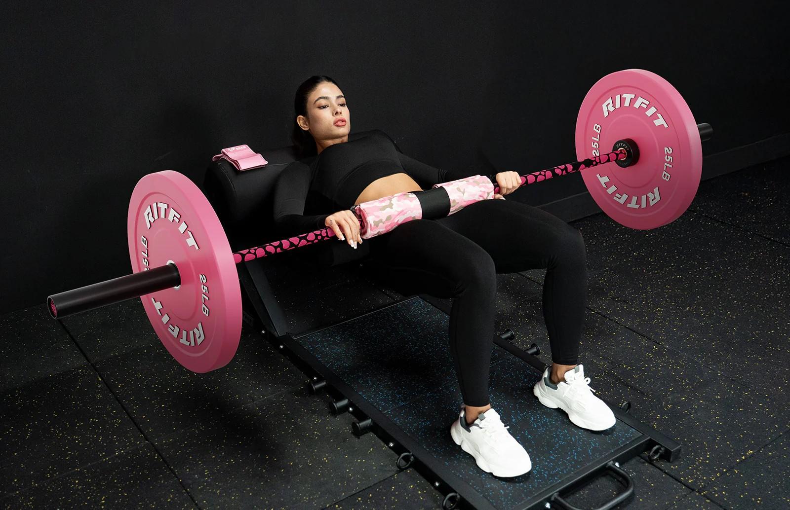 RitFit 15kg Pink Leopard Olympic Training Barbell