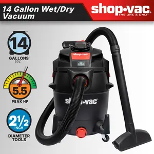 The Shop-Vac® 14 Gallon* 5.5 Peak HP** Wet/Dry Vacuum features the SVX2 Motor Technology