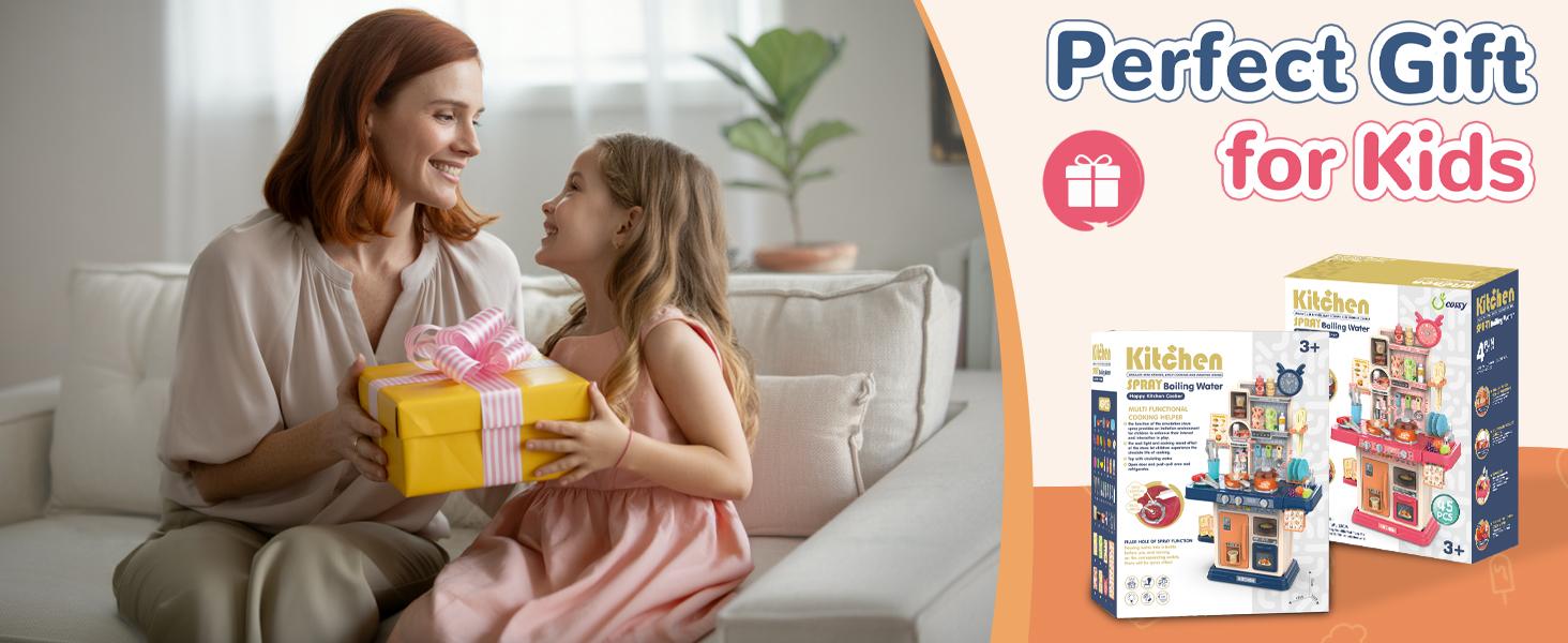 cossy Kids Play Kitchen,Toddler Kitchen with Sound and Light,Cooking Stove with Steam,Play Food Toy and Kitchen Accessories,Play Kitchen for Toddlers,Pink cossy Kids Play Kitchen,Toddler Kitchen with Sound and Light,Cooking Stove with Steam,Play Food Toy and Kitchen Accessories,Play Kitchen for Toddlers,Pink