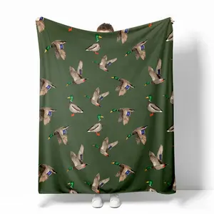 Duck Pattern Blanket, Soft Warm Throw Blanket, Air-conditioned Room Blanket, Warm Nap Blanket for Home Office Travel Camping bed sofa couch room decoration